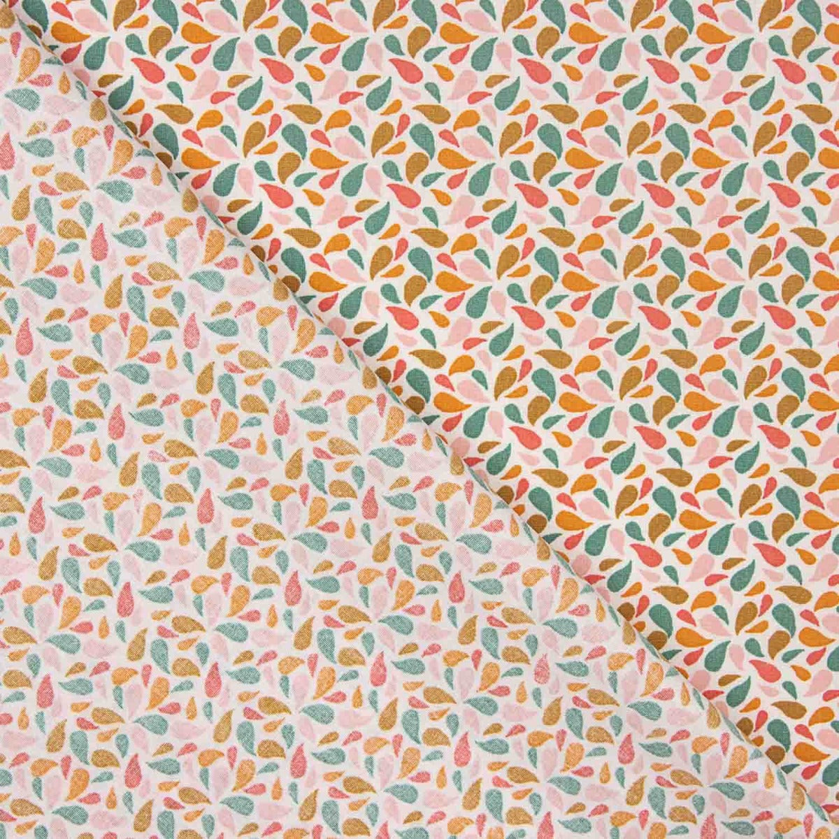 Percale Coton Pétales Ocre-Rose - Ribes y Casals