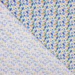 Retal Percal Algodón Pétalos Azul-Verde 130x148 cm - Ribes y Casals