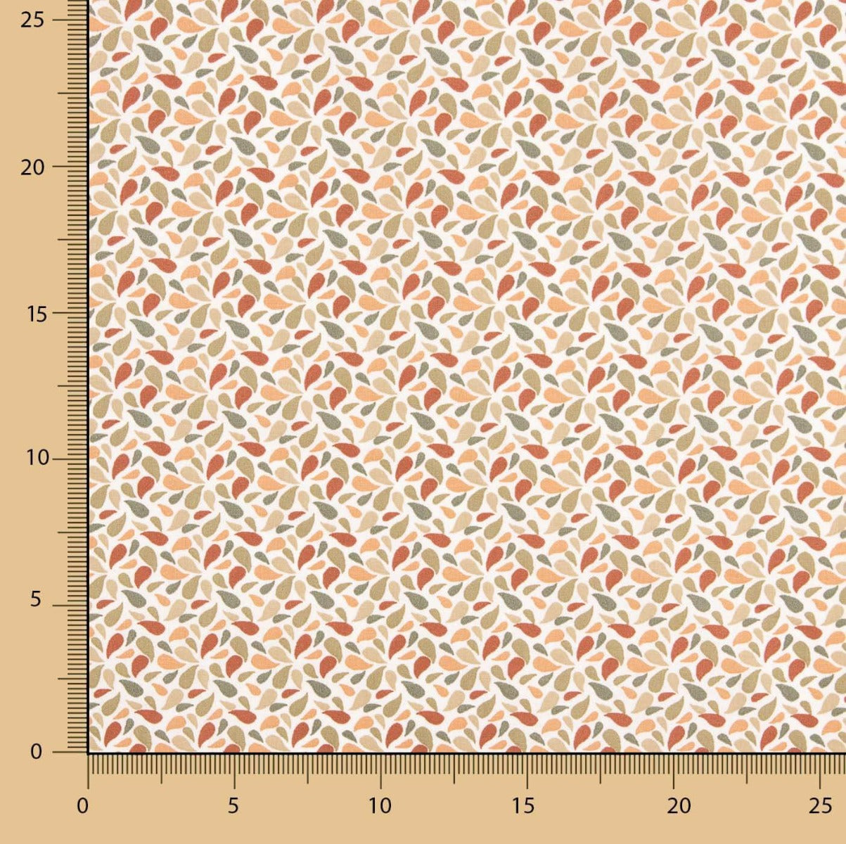 Percale Coton Pétales Kaki-Rose - Ribes y Casals