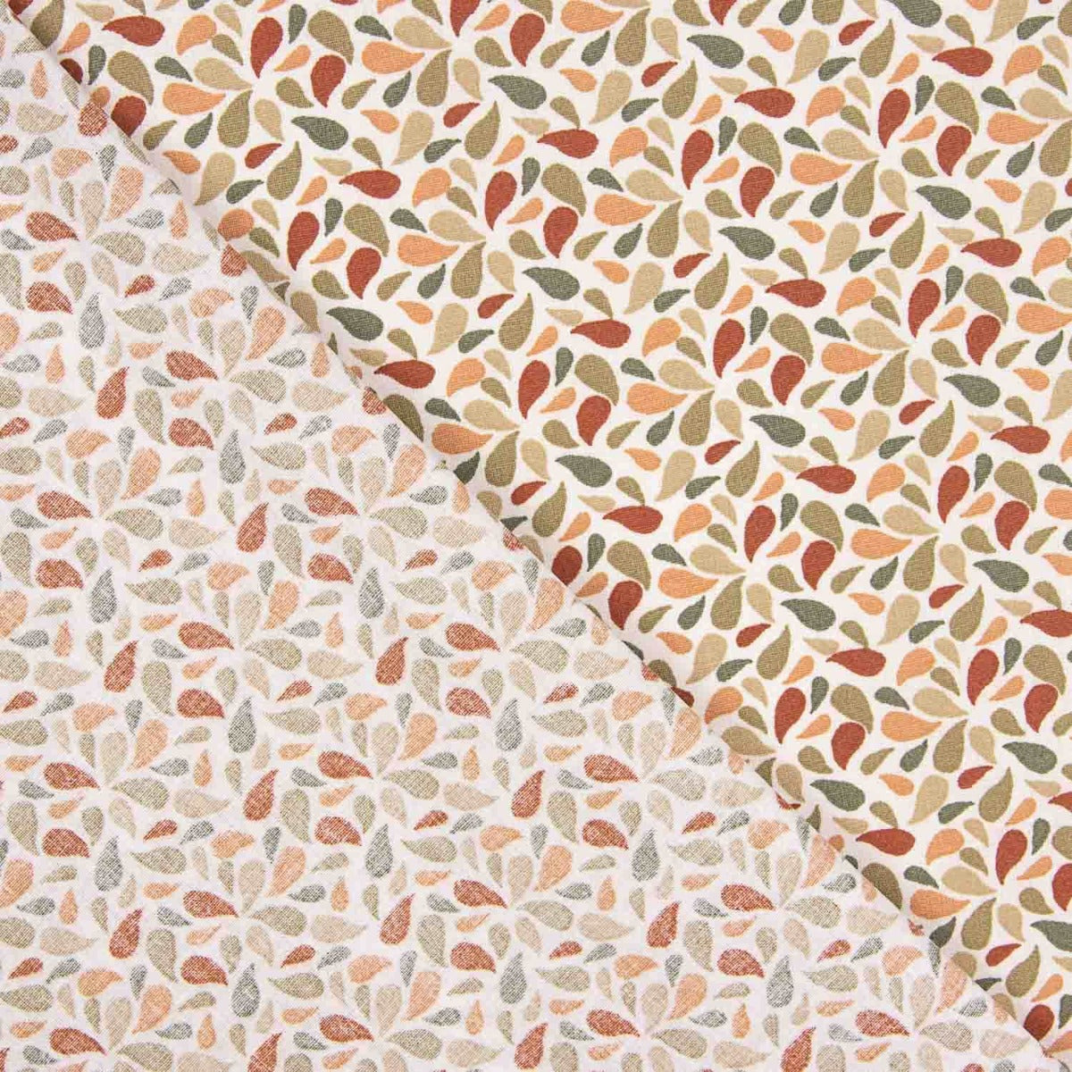 Percale Coton Pétales Kaki-Rose - Ribes y Casals