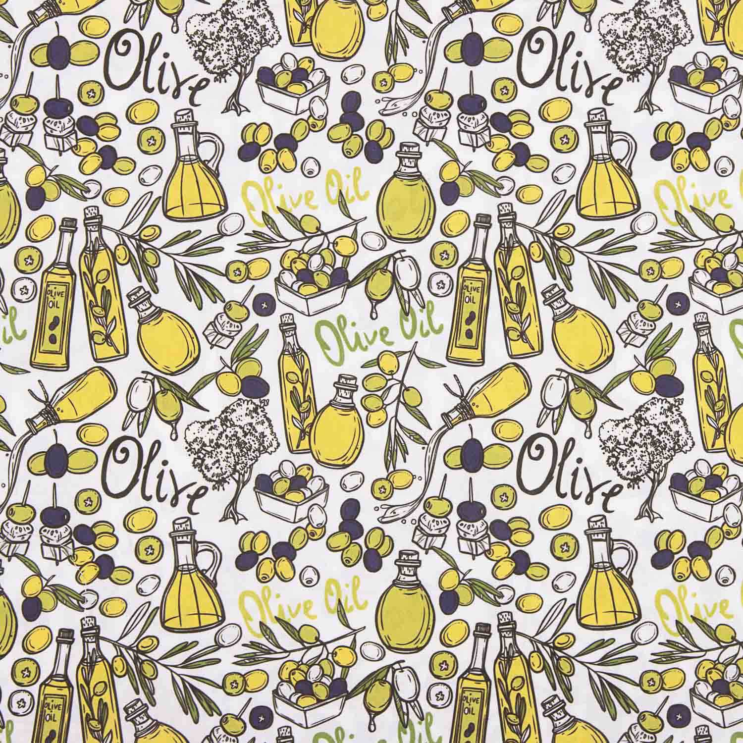 Popeline de coton imprimée bouteilles d'huile - Ribes y Casals