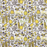 Popeline de coton imprimée bouteilles d'huile - Ribes y Casals