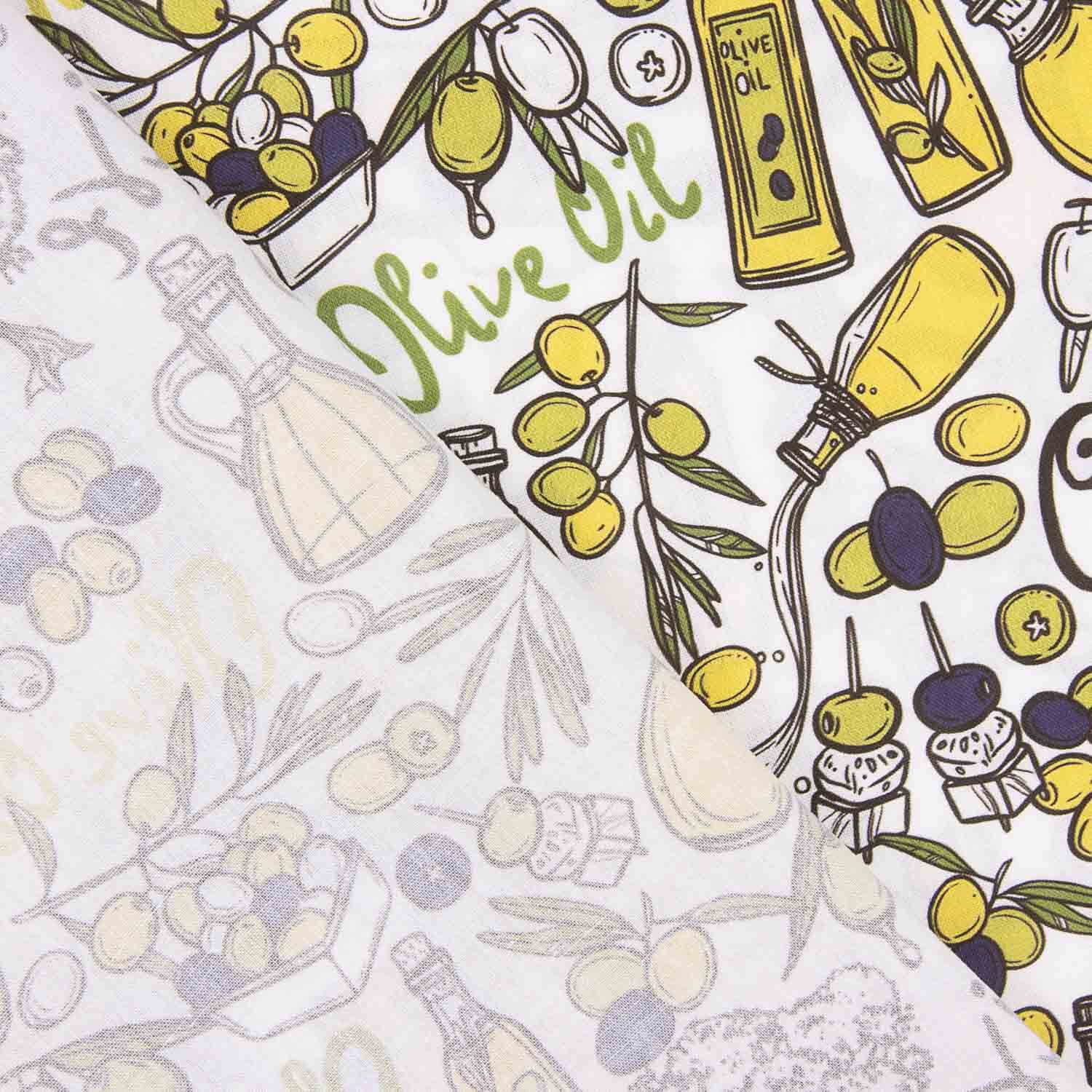 Popeline de coton imprimée bouteilles d'huile - Ribes y Casals