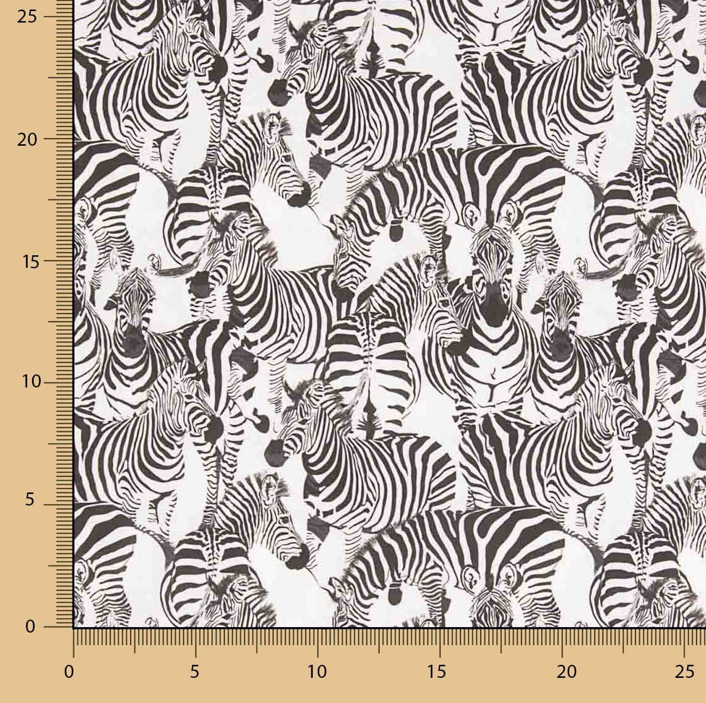 Popeline de coton imprimée zèbres - Ribes y Casals