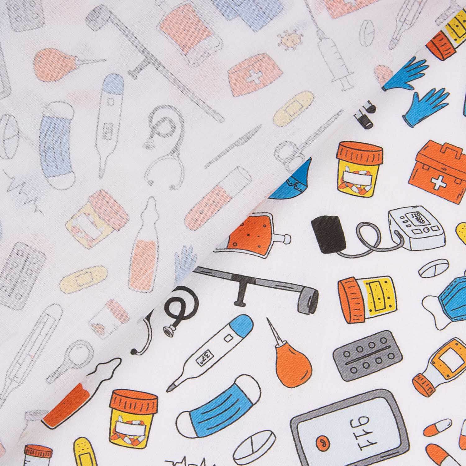 Popeline de coton imprimée Ustensiles médicaux - Ribes y Casals