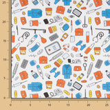 Popeline de coton imprimée Ustensiles médicaux - Ribes y Casals