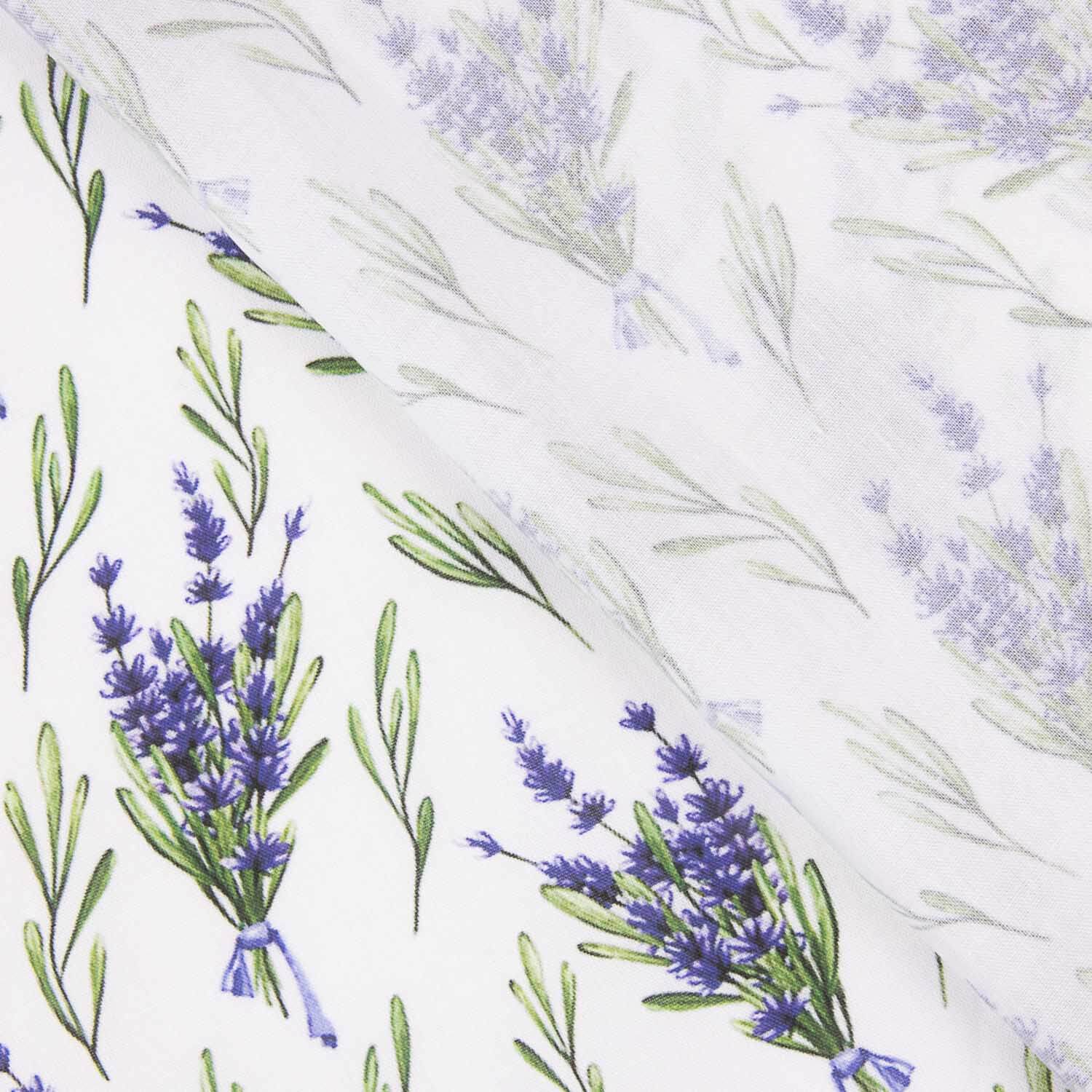 Popeline de coton imprimée fleurs lavande - Ribes y Casals