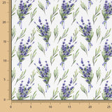 Popeline de coton imprimée fleurs lavande - Ribes y Casals