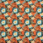 Popeline de coton imprimée fleurs orientales - Ribes y Casals