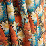 Popeline de coton imprimée fleurs orientales - Ribes y Casals