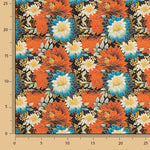 Popeline de coton imprimée fleurs orientales - Ribes y Casals