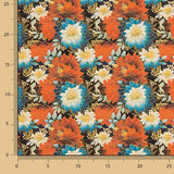 Popeline de coton imprimée fleurs orientales - Ribes y Casals