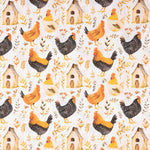 Popeline de coton imprimée poules - Ribes y Casals