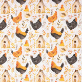 Popeline de coton imprimée poules - Ribes y Casals