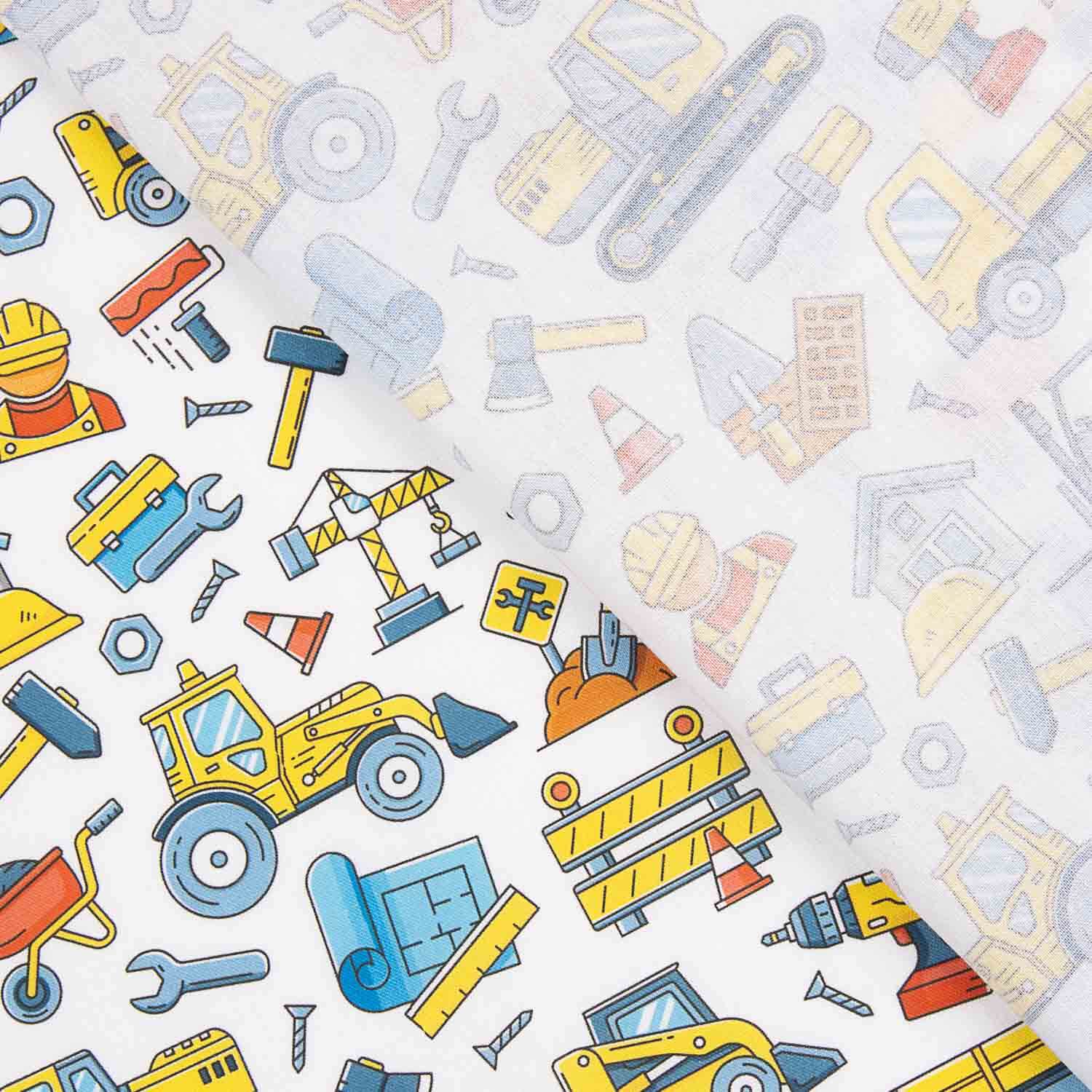 Popeline de Coton Imprimée Chantier Enfant - Ribes y Casals