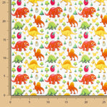 Popeline de Coton Imprimée Dinosaures Enfant - Ribes y Casals