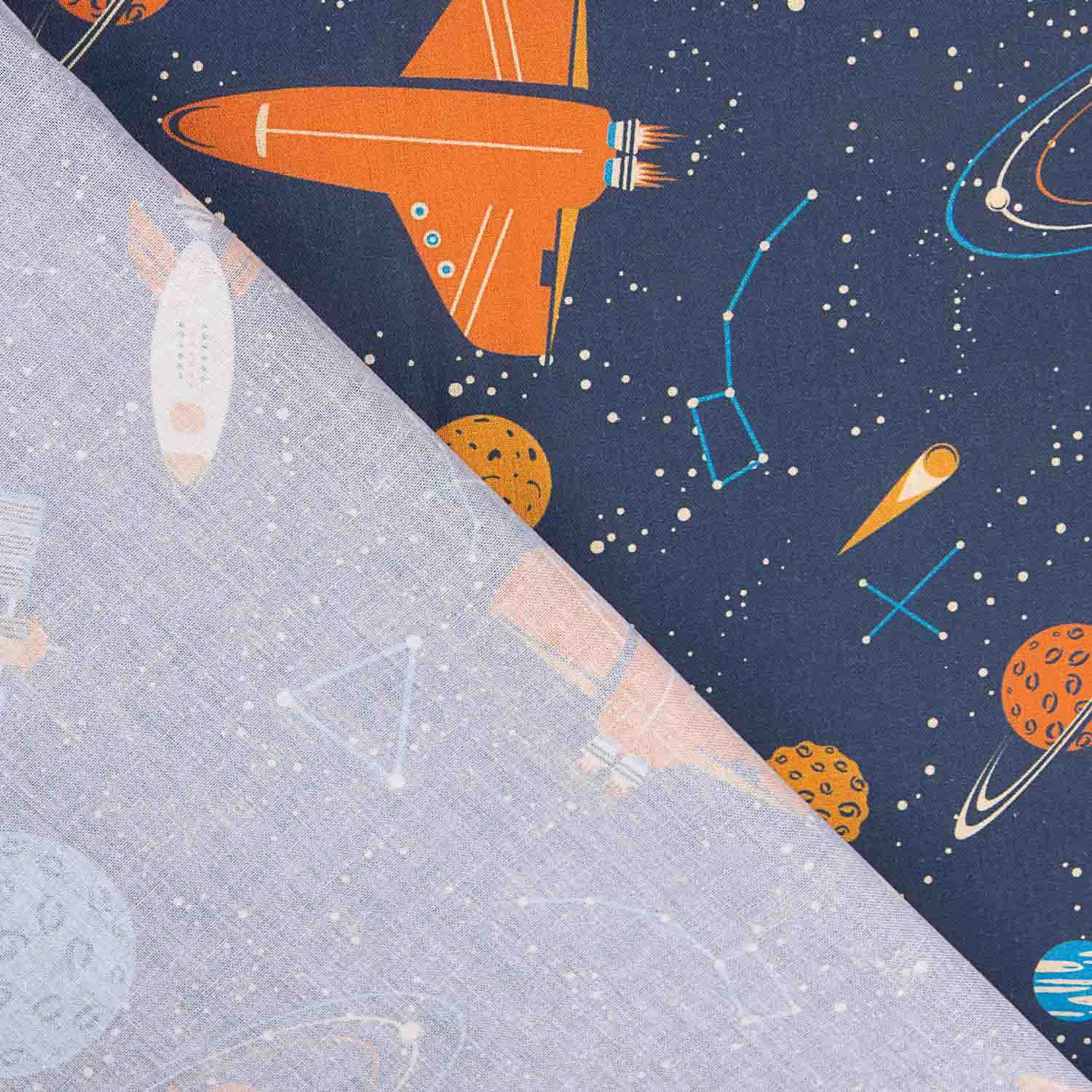 Popeline de Coton Imprimée Espace Enfant - Ribes y Casals