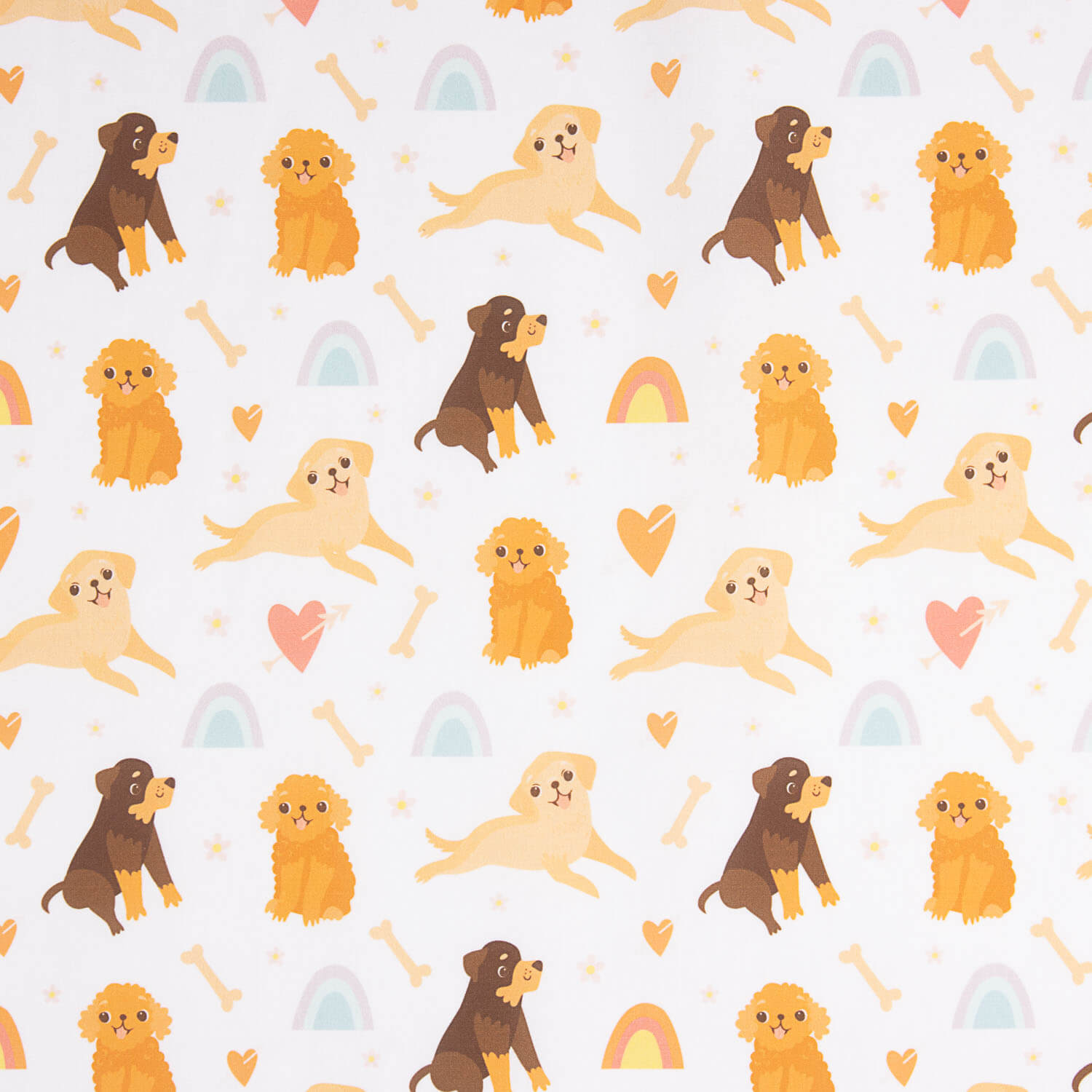 Popeline de Coton Imprimée Chiots Enfant - Ribes y Casals