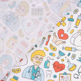 Popeline de coton imprimée Médecins Enfants - Ribes y Casals