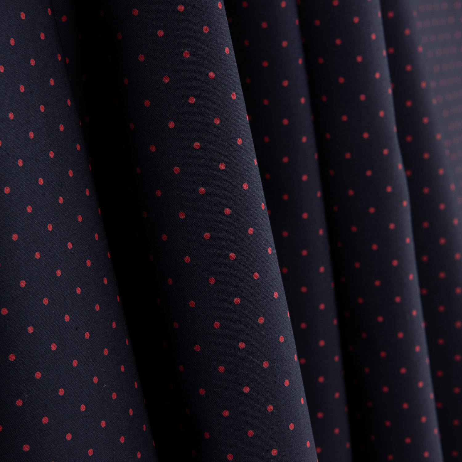 Popeline fine chemise marine à pois rouges - Ribes y Casals