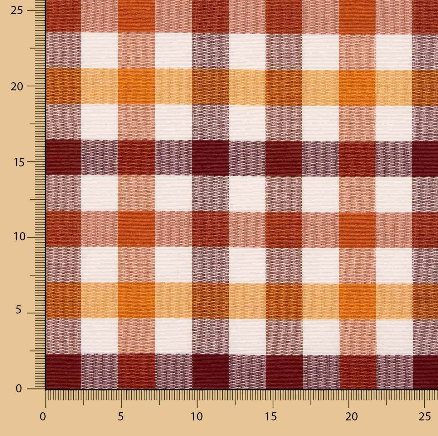 Toile à carreaux multicolores orange - Ribes y Casals