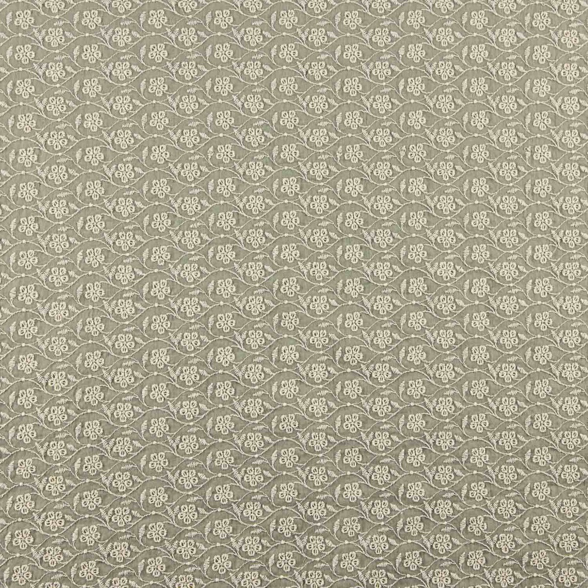 Voile Bordado Magnolia Verde Suave - Ribes y Casals