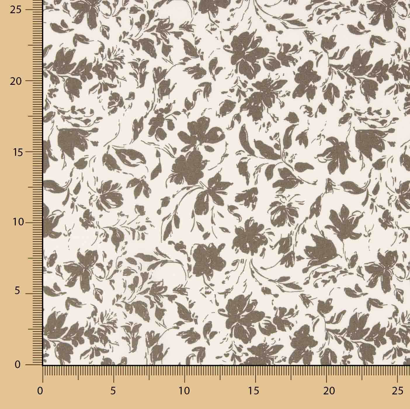 Popeline Bambou Floral Taupe - Ribes y Casals