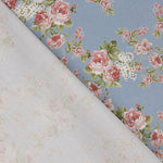 Viyela imprimée roses de Provence bleues - Ribes y Casals