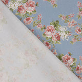 Viyela imprimée roses de Provence bleues - Ribes y Casals