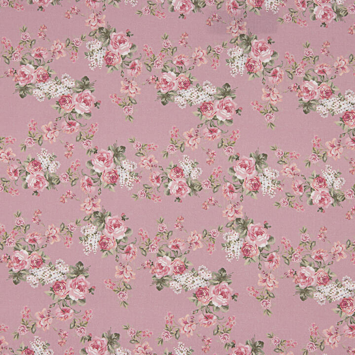 Viyela imprimée « Roses de Provence » rose - Ribes y Casals