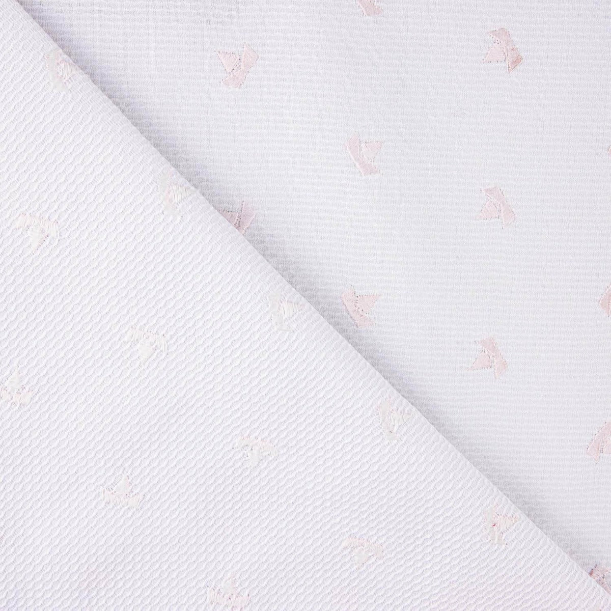 Piqué brodé rose bateau - Ribes y Casals