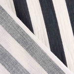 Mousseline de coton rayée bleu marine et blanc - Ribes y Casals