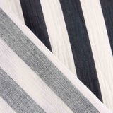 Mousseline de coton rayée bleu marine et blanc - Ribes y Casals