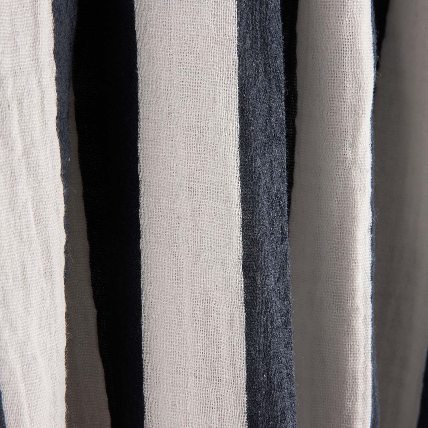 Mousseline de coton rayée bleu marine et blanc - Ribes y Casals