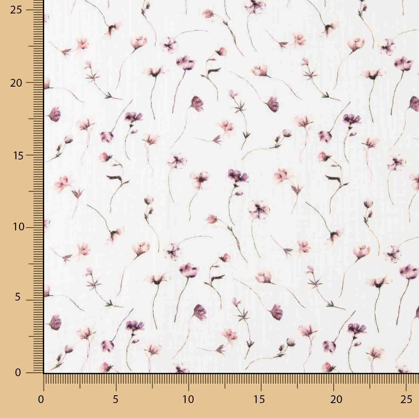 Mousseline de coton Fleurs Lavande - Ribes y Casals