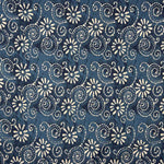 Voile en coton imprimé spirales batik indigo - Ribes y Casals
