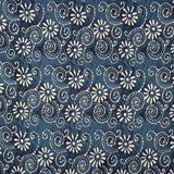 Voile en coton imprimé spirales batik indigo - Ribes y Casals