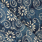Voile en coton imprimé spirales batik indigo - Ribes y Casals