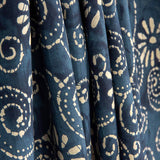 Voile en coton imprimé spirales batik indigo - Ribes y Casals