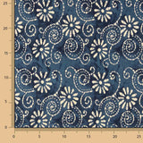 Voile en coton imprimé spirales batik indigo - Ribes y Casals