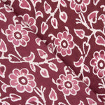 Voile en coton imprimé « Jardin Vintage » bordeaux - Ribes y Casals