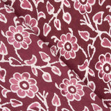 Voile en coton imprimé « Jardin Vintage » bordeaux - Ribes y Casals