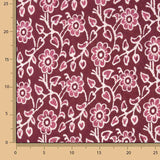 Voile en coton imprimé « Jardin Vintage » bordeaux - Ribes y Casals