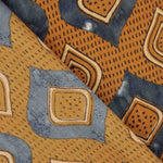 Voile de coton imprimé Ikat Terra Indigo - Ribes y Casals