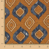 Voile de coton imprimé Ikat Terra Indigo - Ribes y Casals