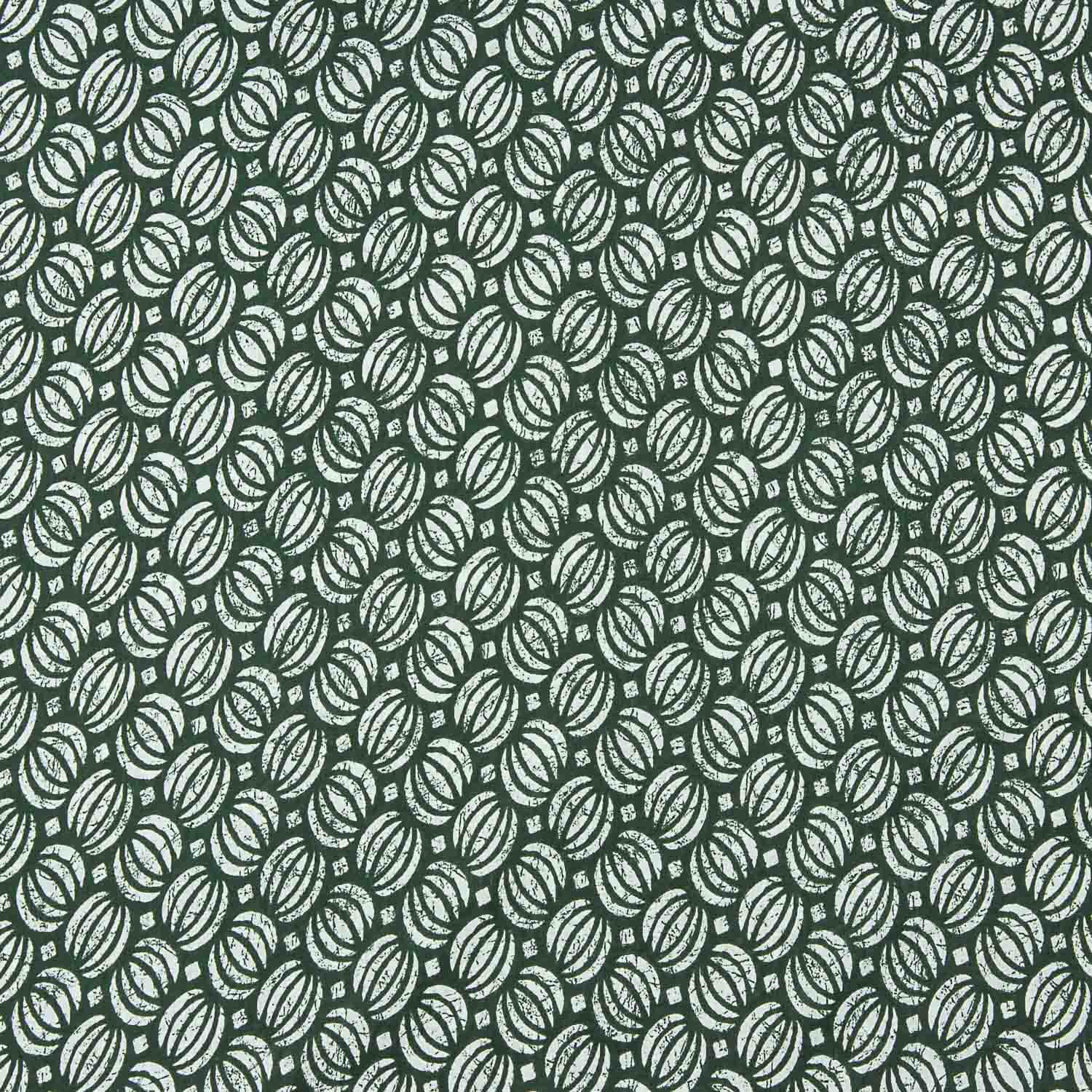 Voile en coton imprimé de graines botaniques vert - Ribes y Casals