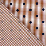 Coton Vichy Teja Flocage à pois bleu marine - Ribes y Casals