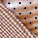 Coton Vichy Teja Flocage à pois bleu marine - Ribes y Casals