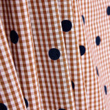 Coton Vichy Teja Flocage à pois bleu marine - Ribes y Casals
