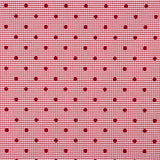 Chutes de coton vichy rouge floqué à pois rouges - Différentes dimensions x largeur de 150 cm - Ribes y Casals